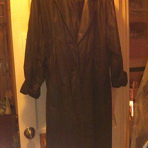 Black Leather Long Coat Small G-III brand
